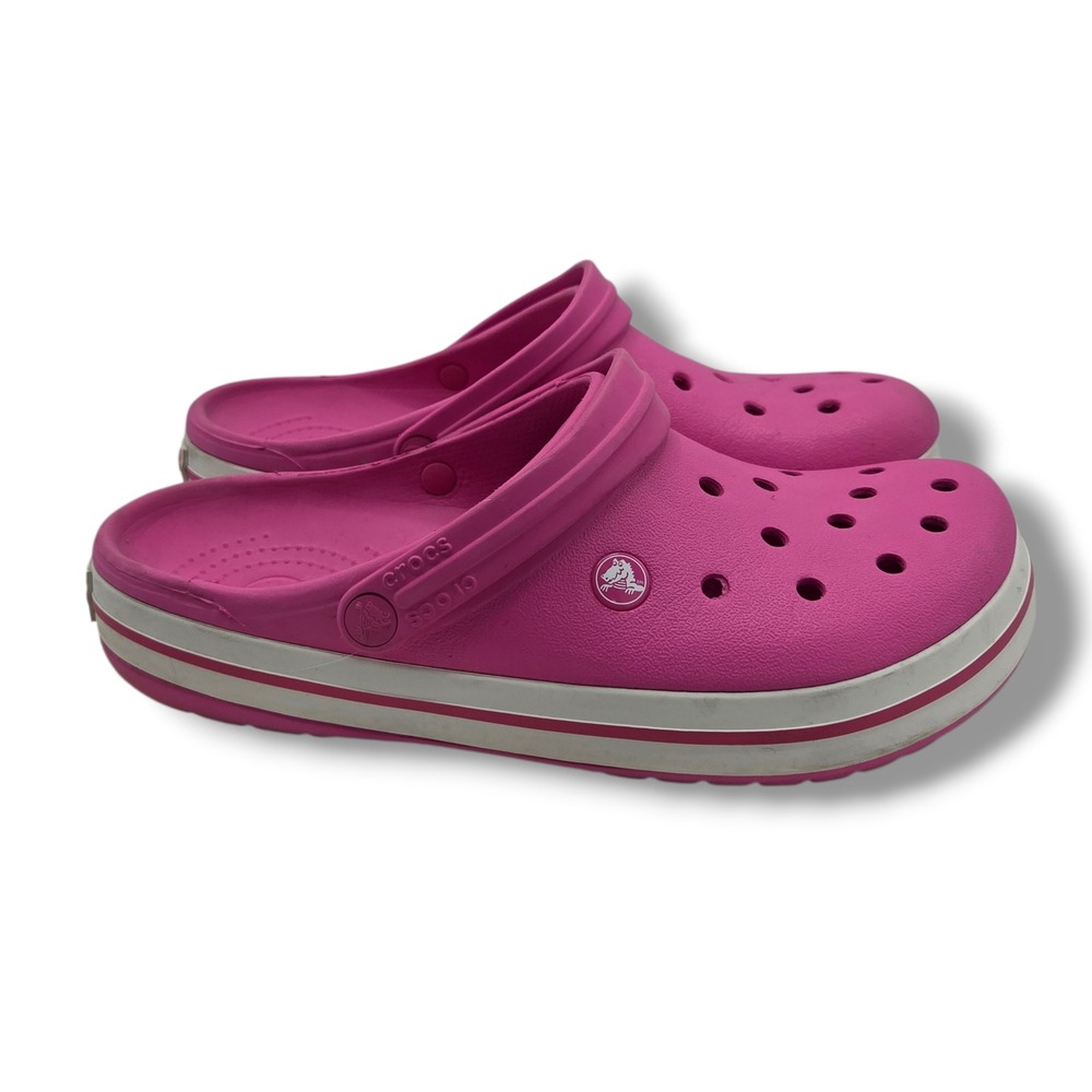 Crocs Crocband Clogs‎ Womens 11 Mens 9 Pink Slip On